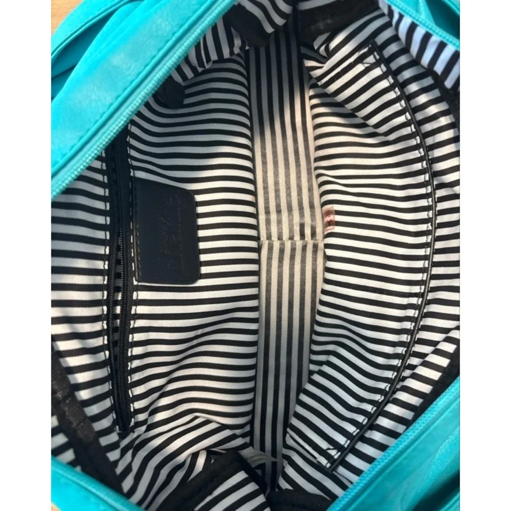 Charlotte Russe Teal Faux Leather‎ Hobo Bag Braided Handle Silver Hardware